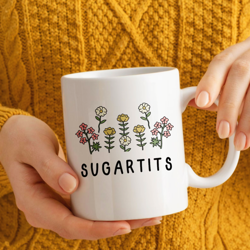 Funny Floral Sugartits Ceramic Mug
