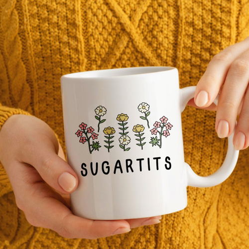 Funny Floral Sugartits Ceramic Mug