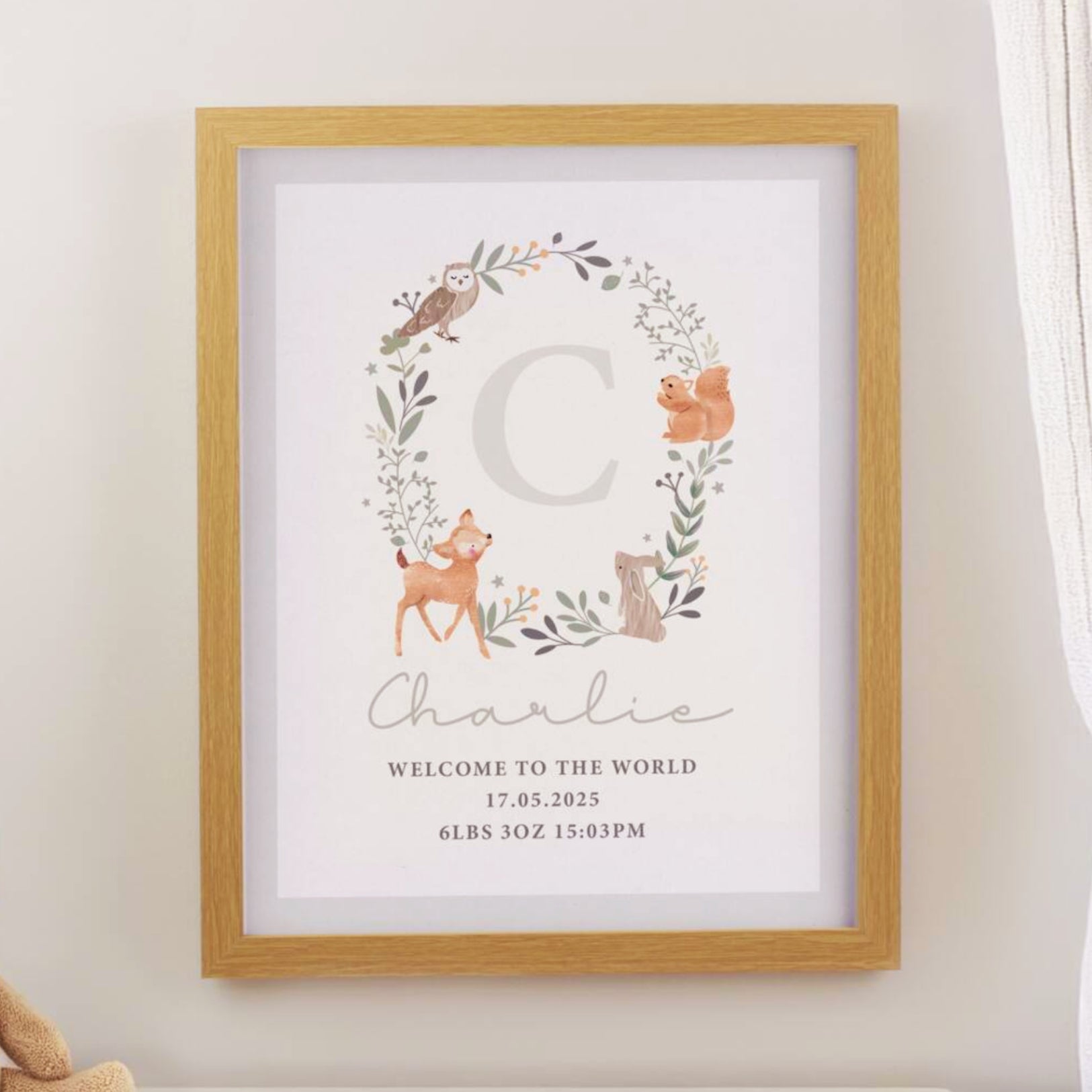 Personalised Woodland Print In A Frame