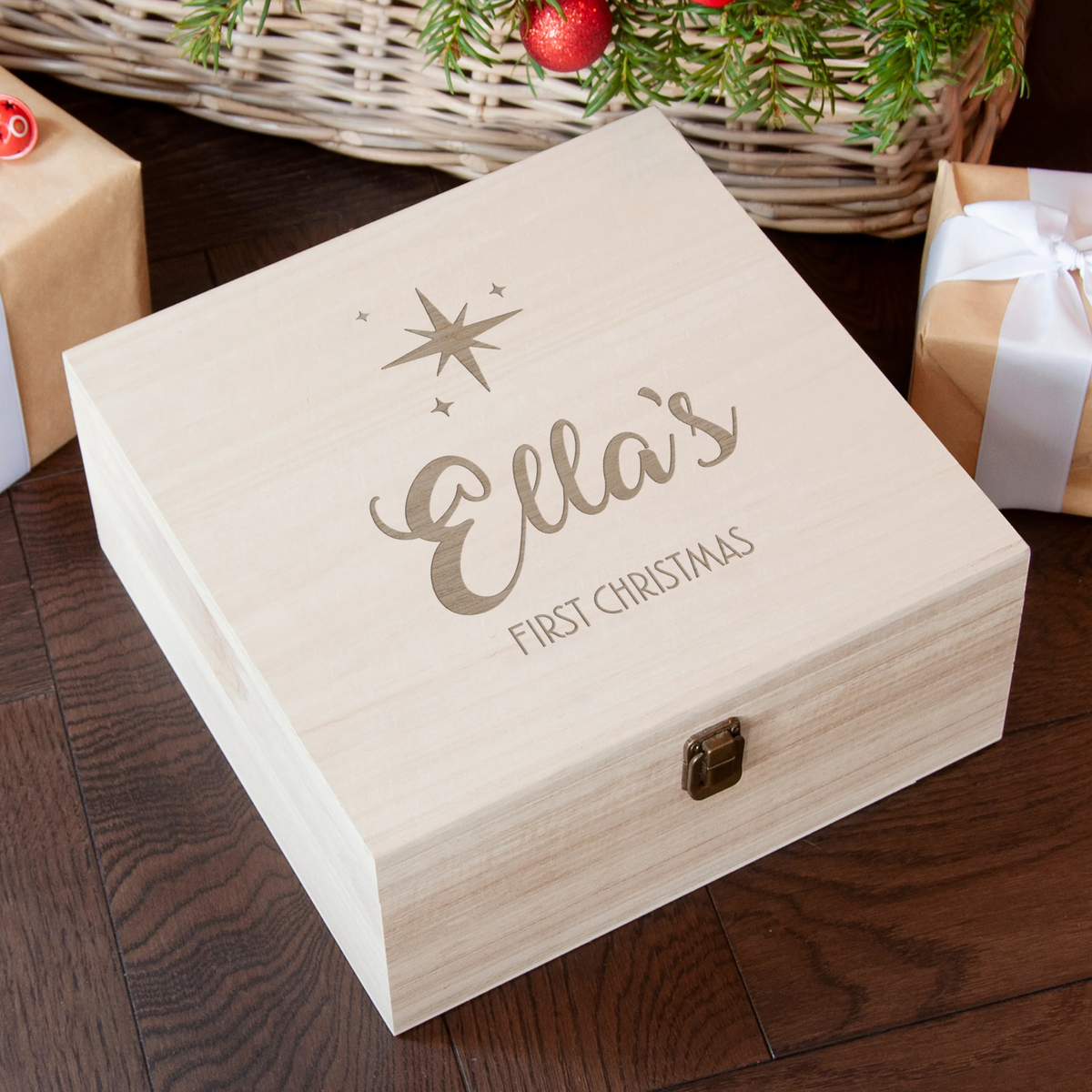 Personalised Minimalist First Christmas Memory Box