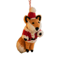 Handmade Felt Santa Fox Christmas Decoration