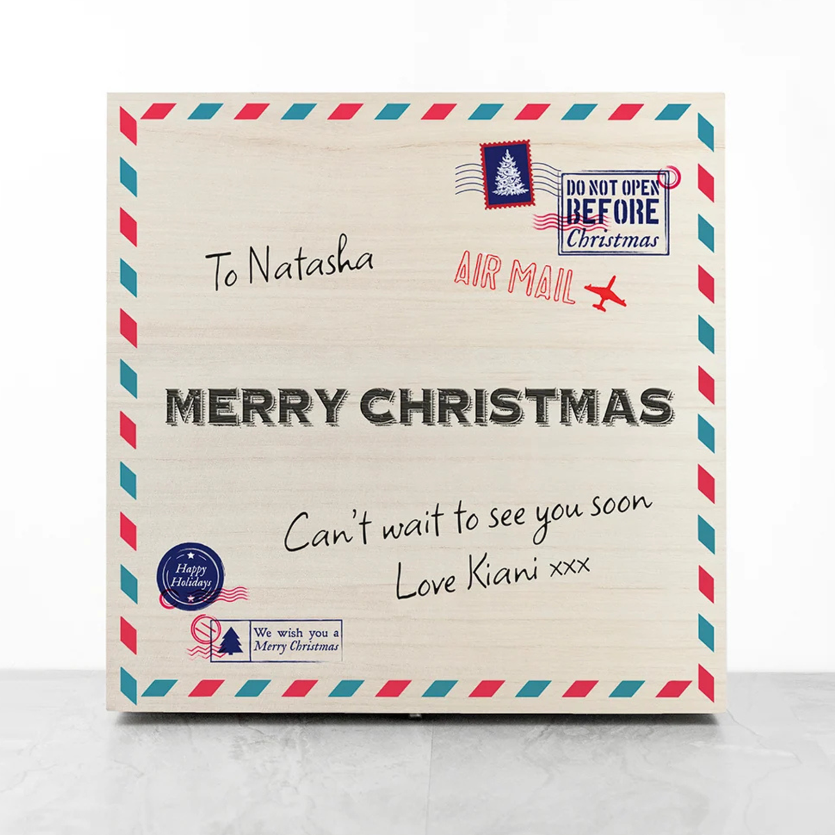 Personalised Nostalgic International Mail Christmas Box
