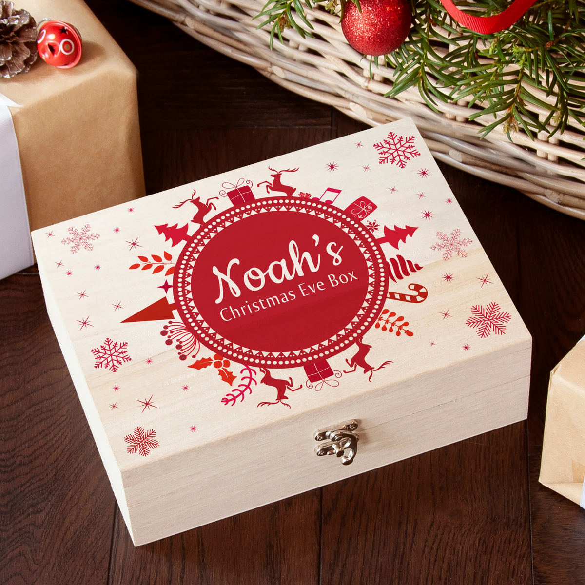 Personalised Snowflake Wreath Christmas Eve Box