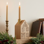 Personalised Wooden House Candle Holder