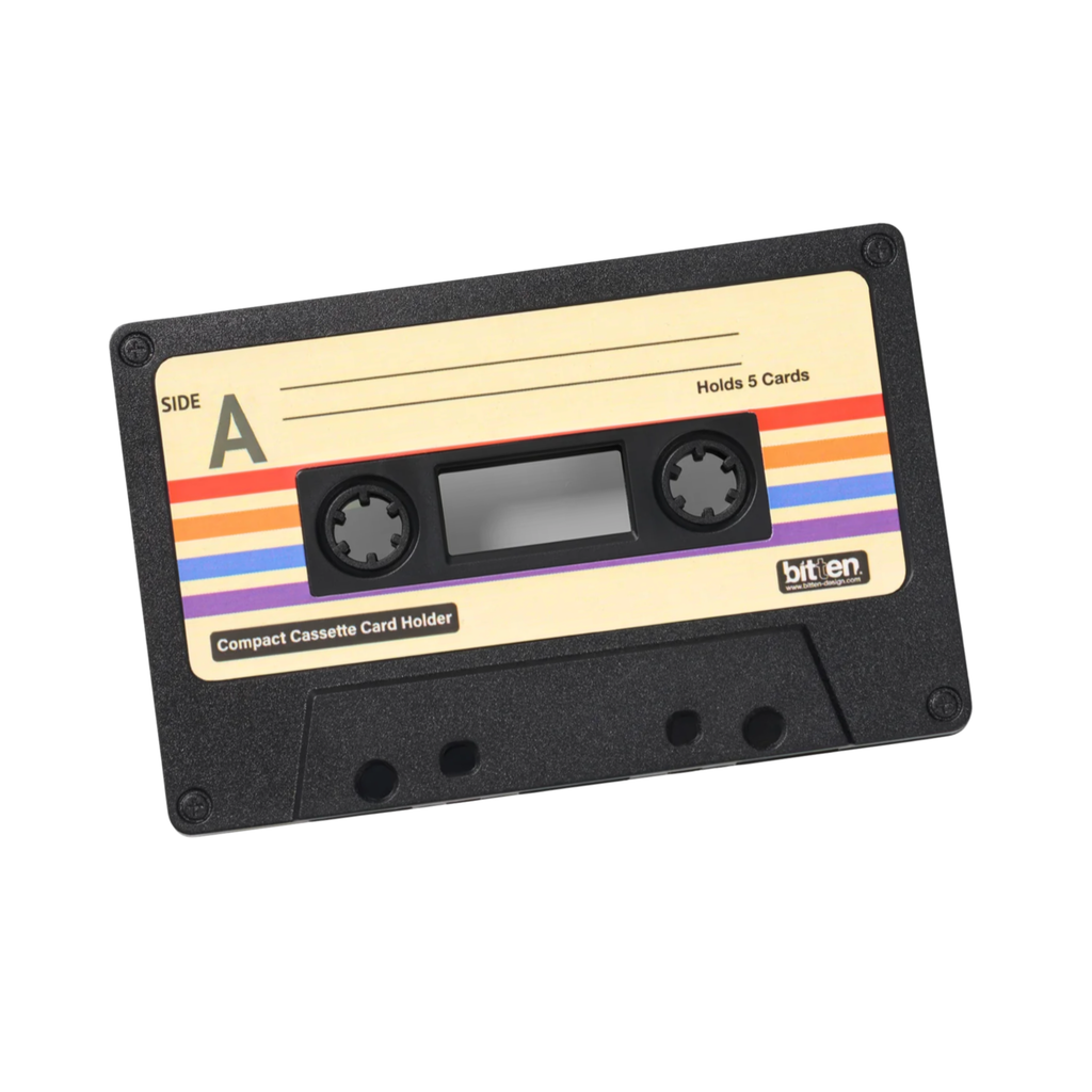 Black Cassette Card Holder Retro RFID Wallet