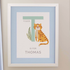 Personalised Animal Alphabet Print With Frame