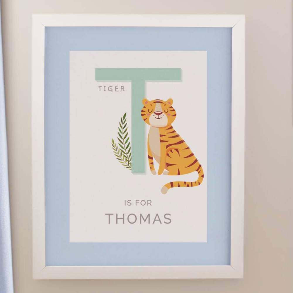 Personalised Animal Alphabet Print With Frame