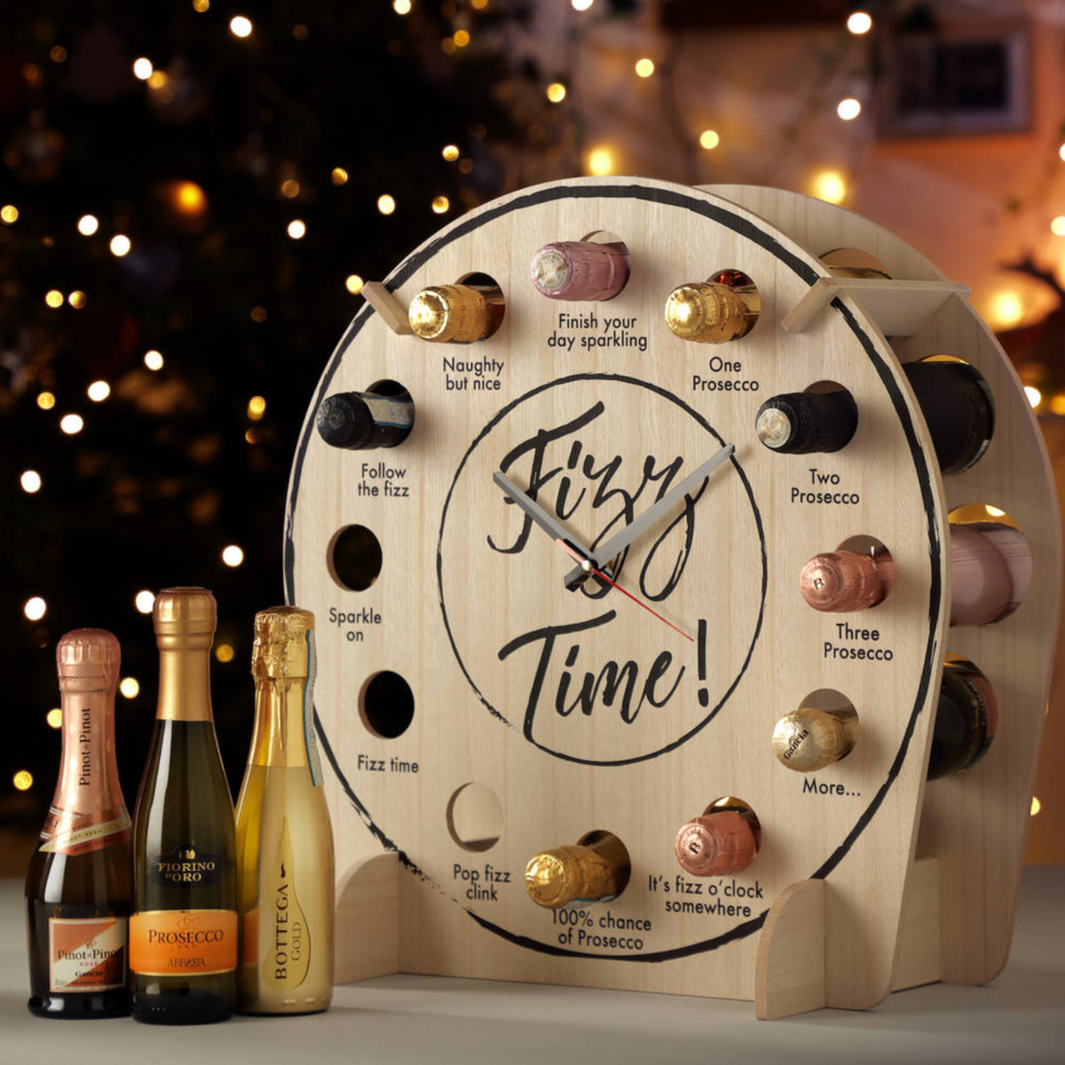 Prosecco O'Clock Advent Countdown Refillable Christmas Clock Calendar