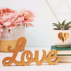 Gold 'Love' Freestanding Word Sculpture