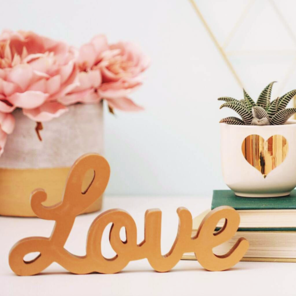 Gold 'Love' Freestanding Word Sculpture