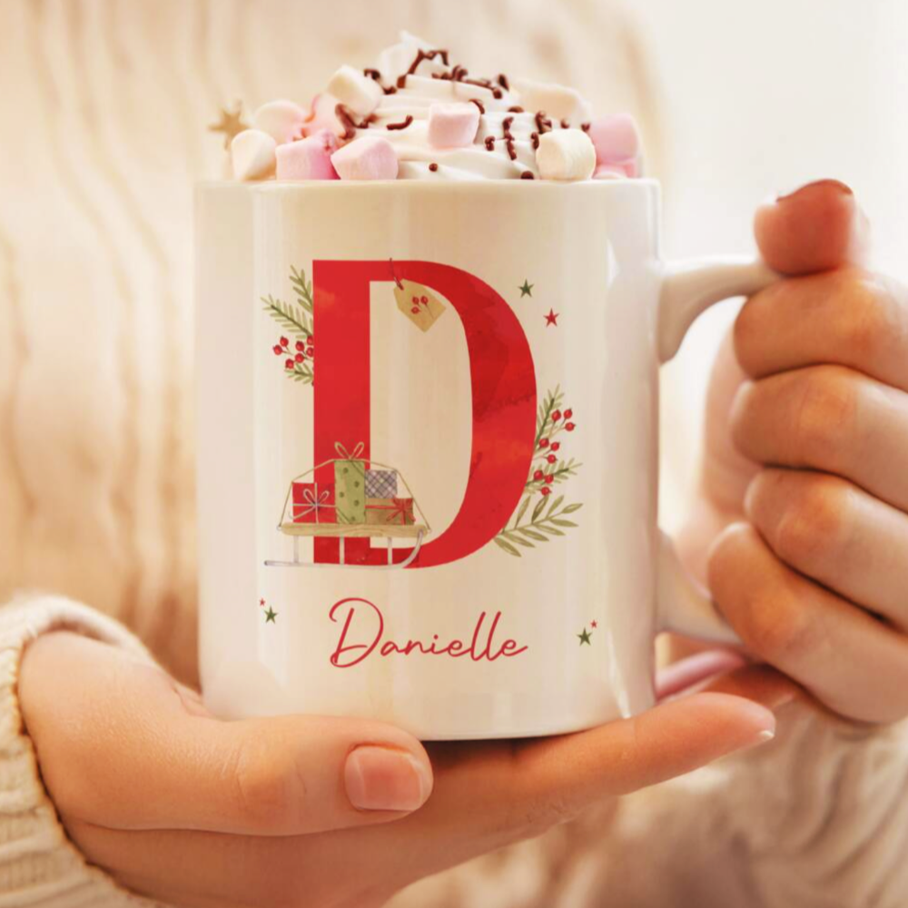 Personalised Christmas Letter Mug
