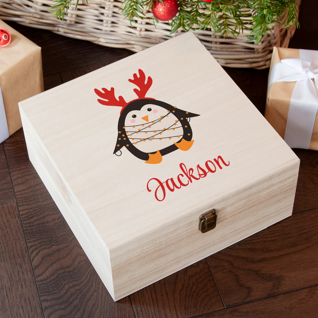 Personalised Festive Penguin Christmas Eve Box