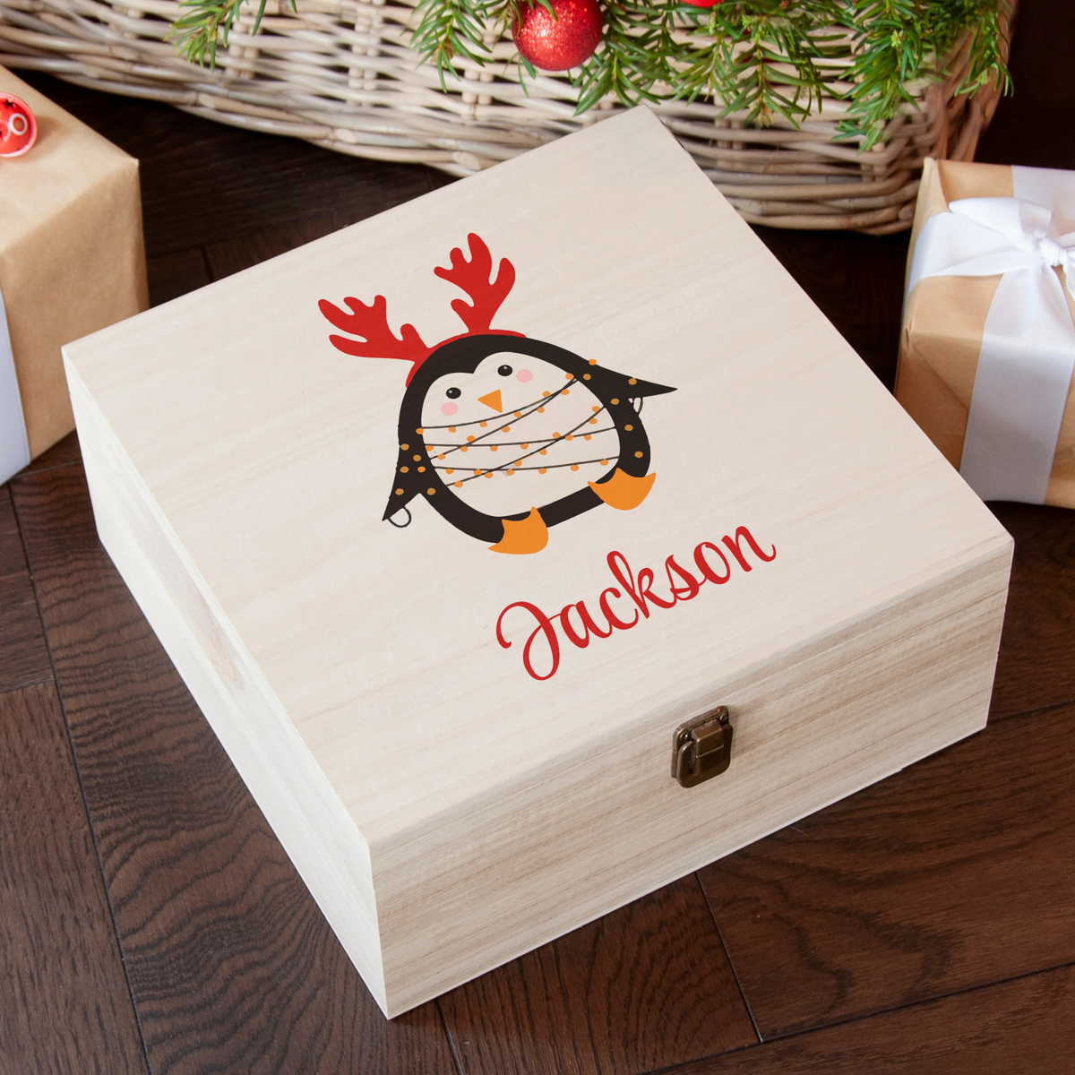 Personalised Festive Penguin Christmas Eve Box