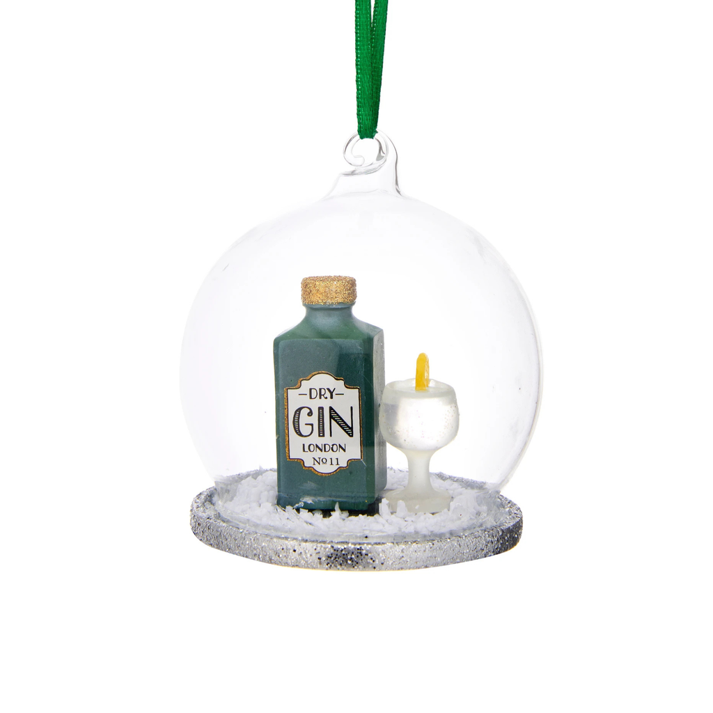 Personalised Gin and Tonic Glass Dome Christmas Bauble