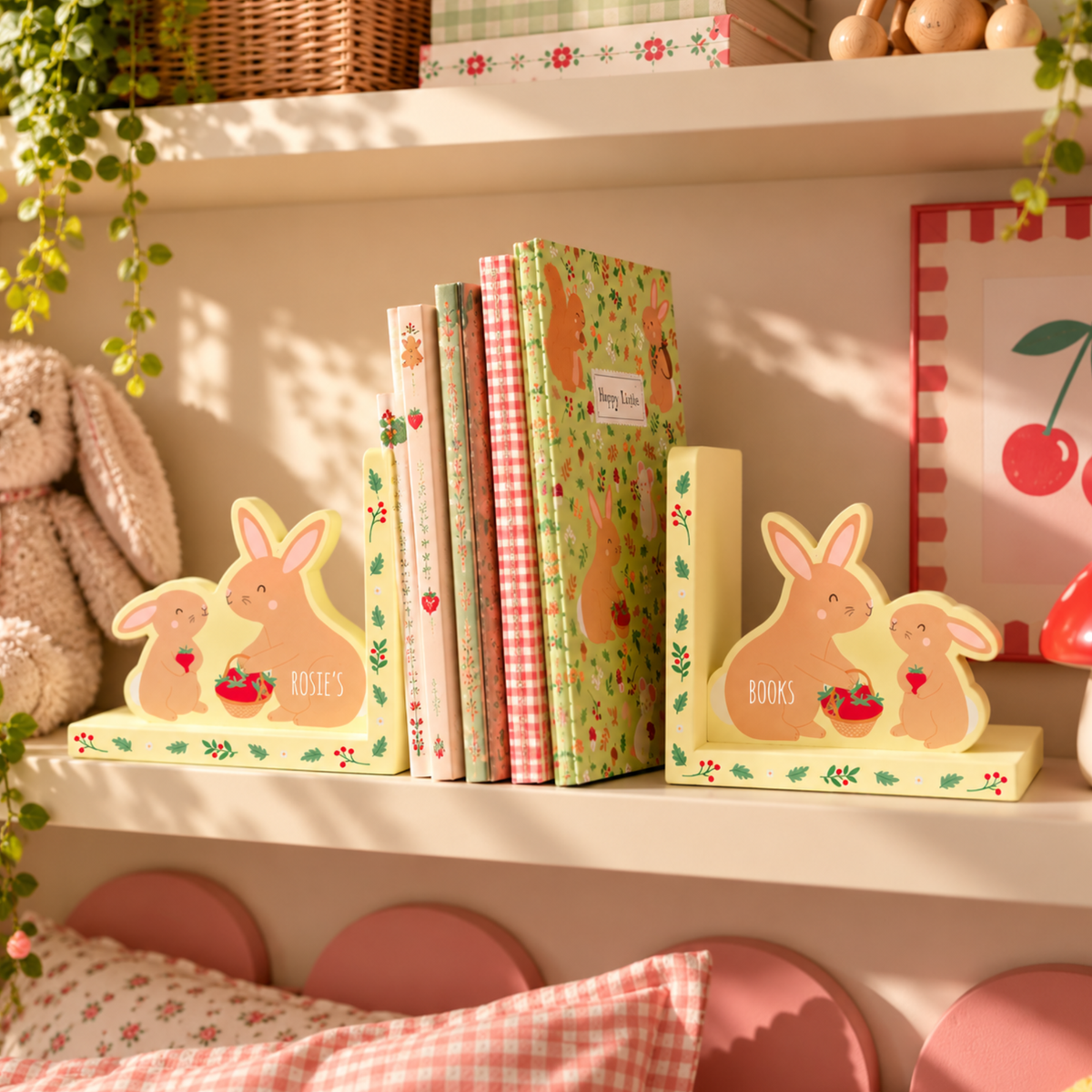Personalised Bunny Rabbit Wooden Bookends