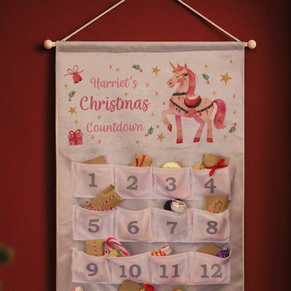 Personalised Unicorn Christmas Advent Calendar