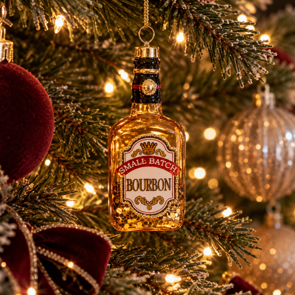 Bourbon Whiskey Bottle Christmas Bauble