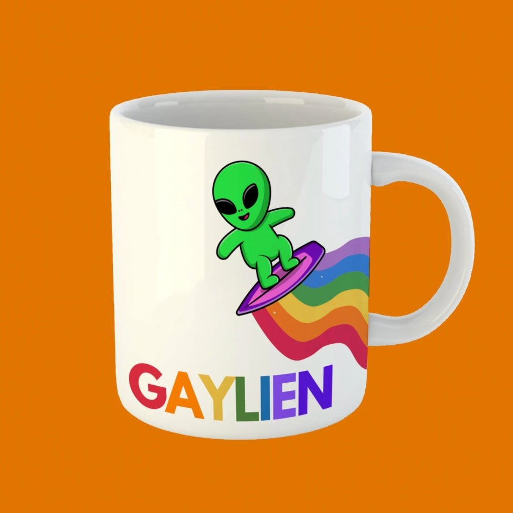 Gaylien Pride Mug Rainbow Alien