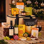 Luxury Wine & Cheese Gift Hamper Two Wines Artisan Cheddar & Gourmet Snacks
