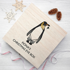 Personalised Geometric Penguin Christmas Eve Box