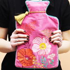 Posy Pink Velvet Hot Water Bottle