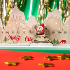 Personalised wooden Santa riding a reindeer on a Christmas countdown calendar