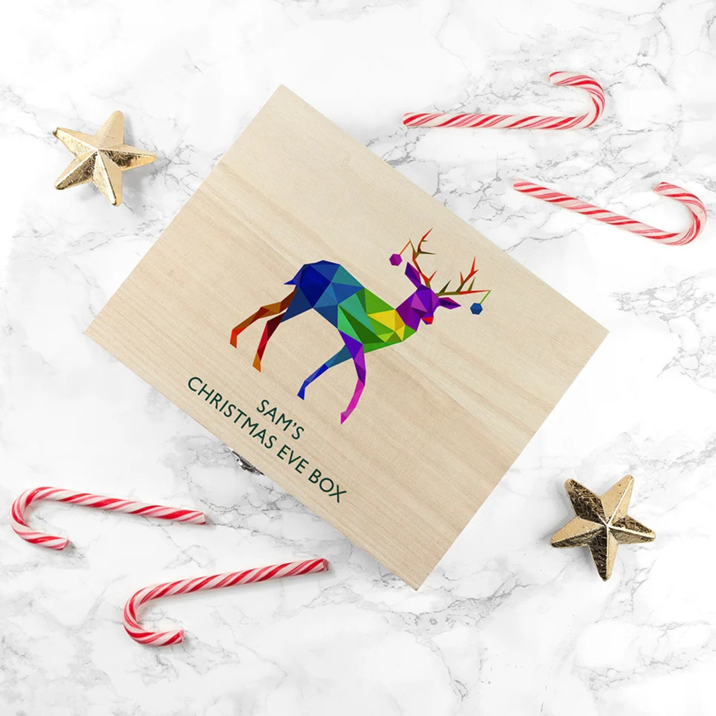 Personalised Geometric Reindeer Christmas Eve Box