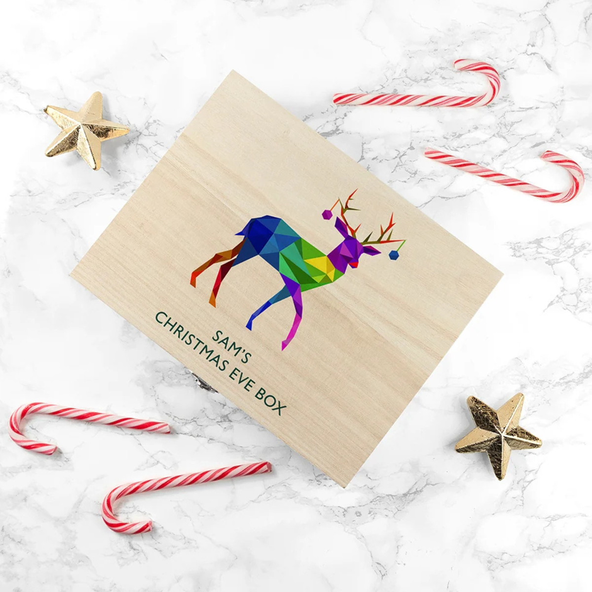 Personalised Geometric Reindeer Christmas Eve Box