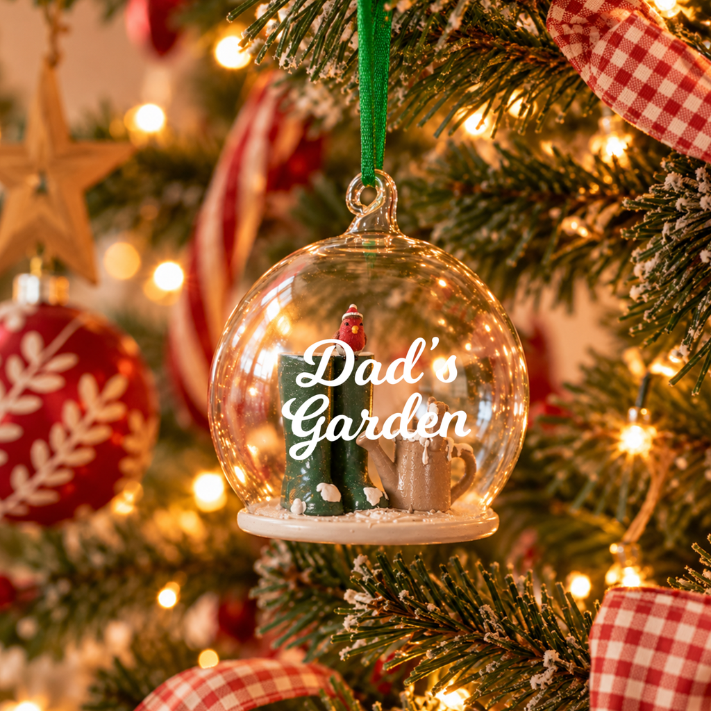 Personalised Glass Dome Gardener Christmas Decoration