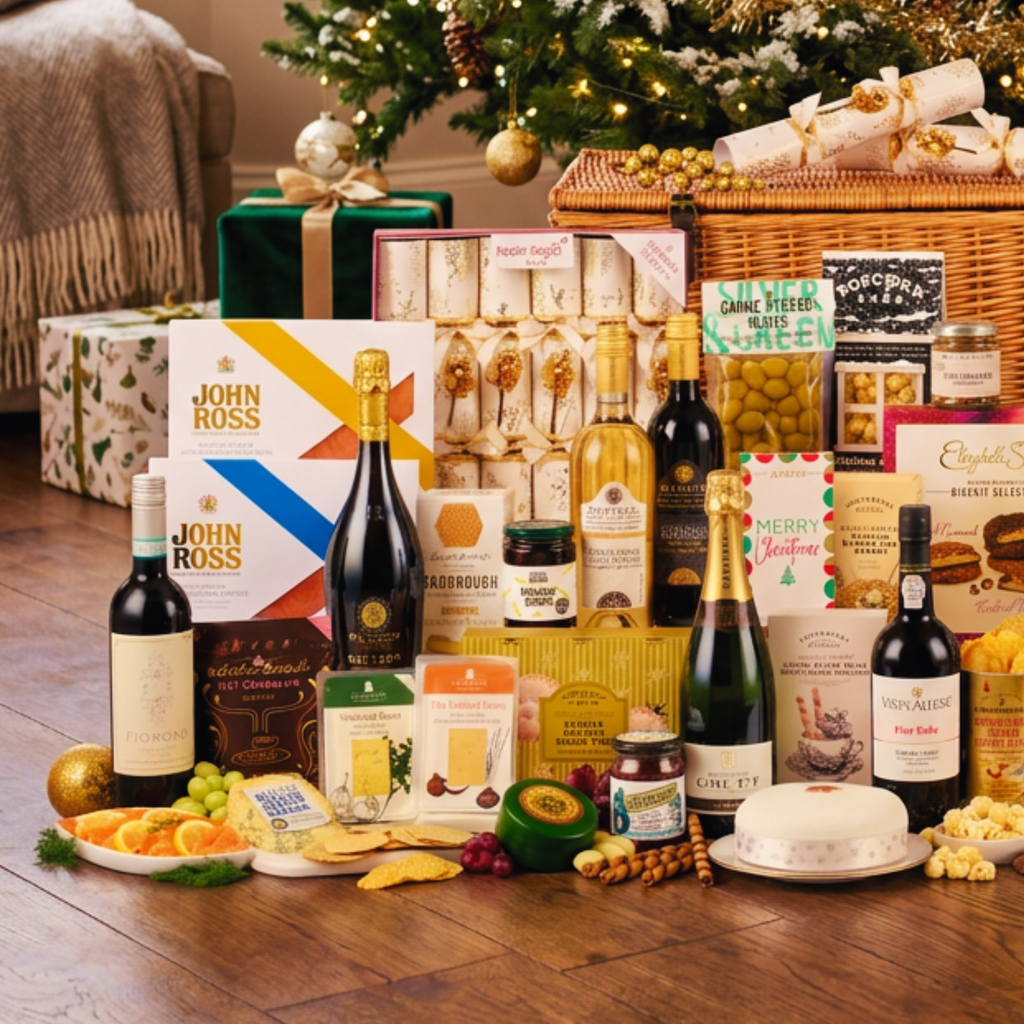 Ultimate Luxury Christmas Hamper Champagne Wine Port Cheese & Gourmet Festive Treats