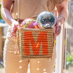 Alphabet Raffia Storage Basket