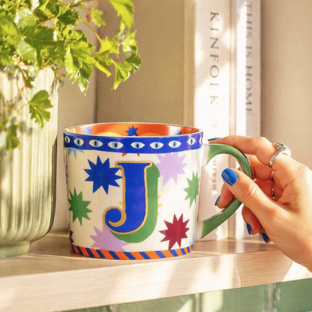 Bright Bold Groovy Letter Mug