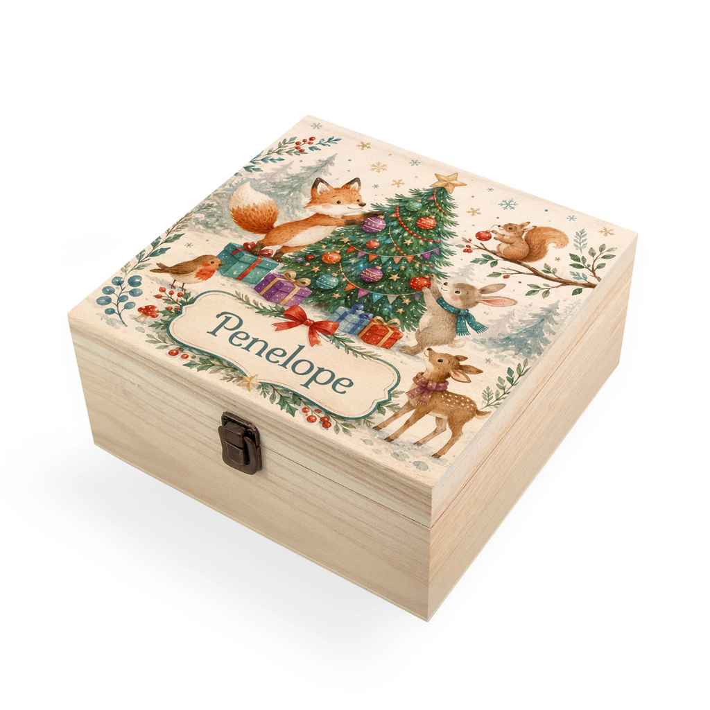 Personalised Woodland Animals Christmas Box