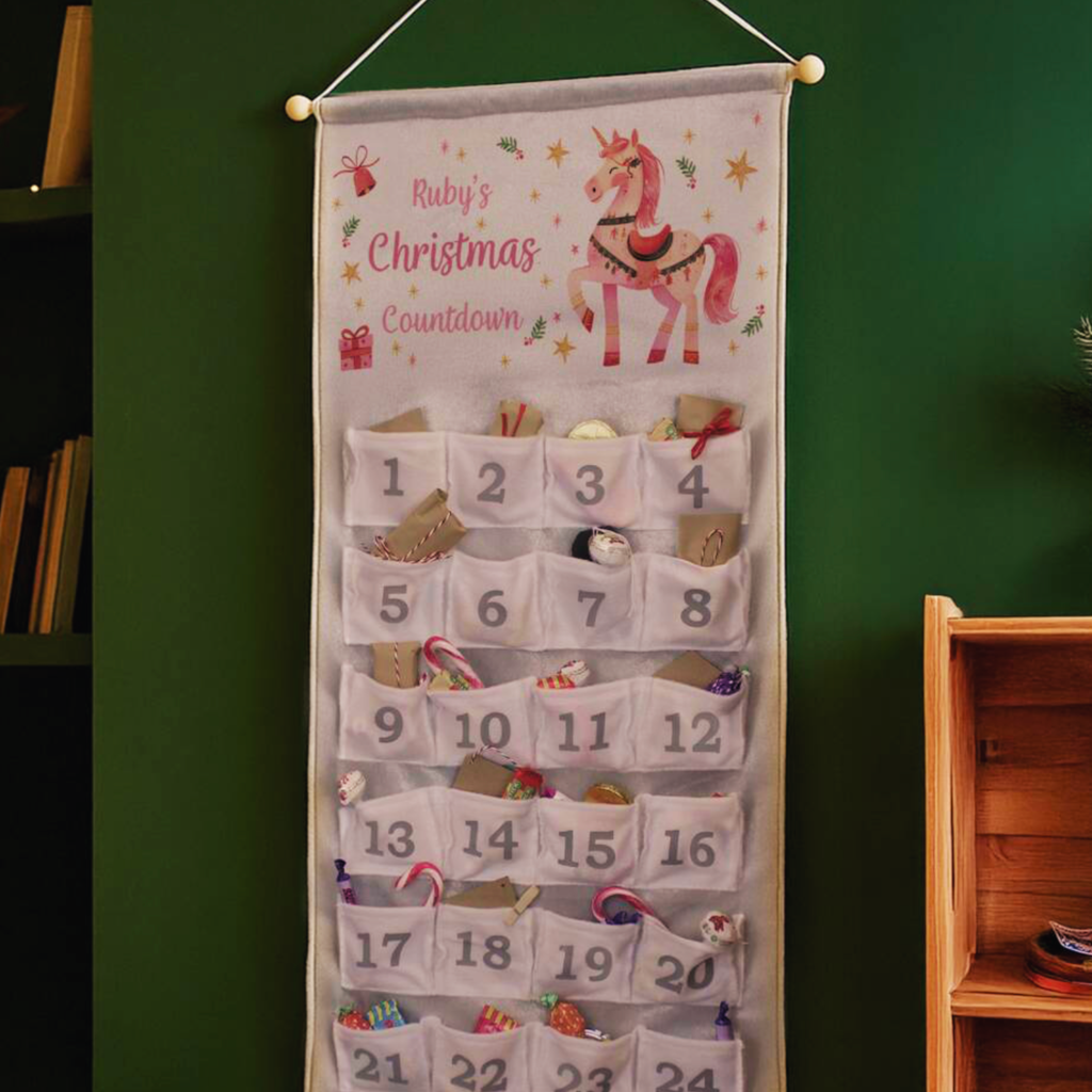 Personalised Unicorn Christmas Advent Calendar