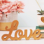 Gold 'Love' Freestanding Word Sculpture