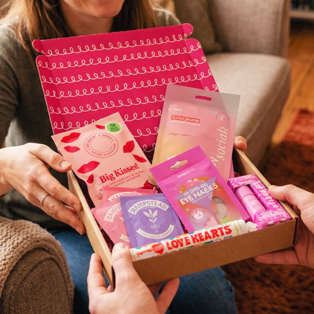 Pamper Letterbox Gift Hamper Skincare Herbal Tea & Sweet Treats
