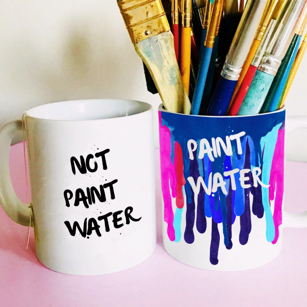 Paint Water / Not Paint Water Artist Mug Set