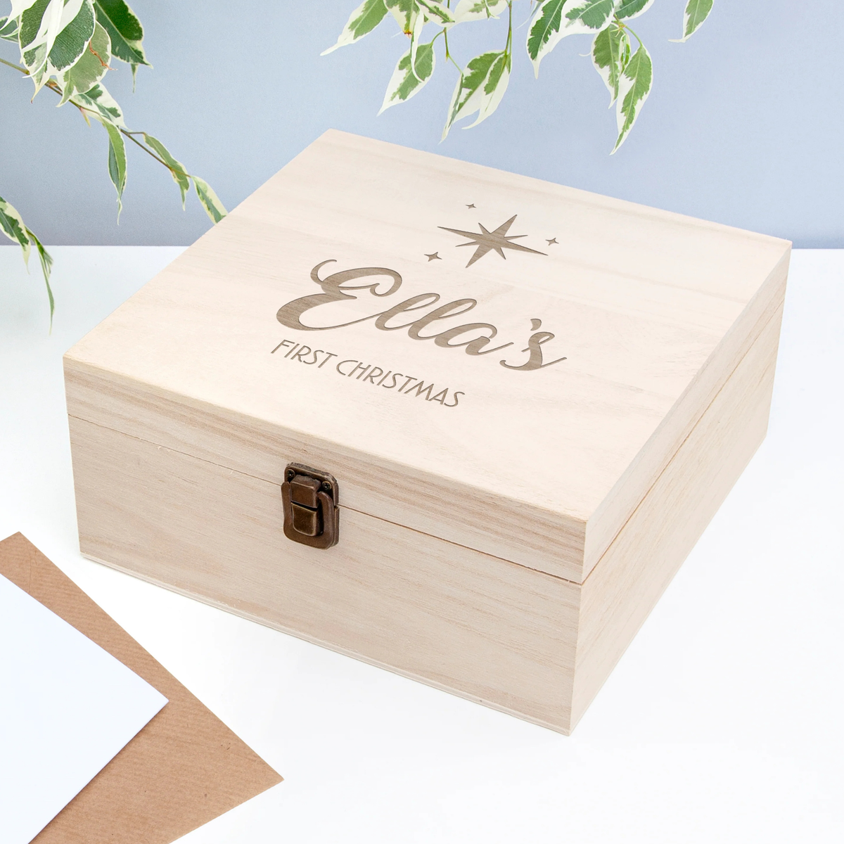 Personalised Minimalist First Christmas Memory Box