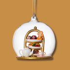 Personalised Afternoon Tea Glass Dome Christmas Bauble