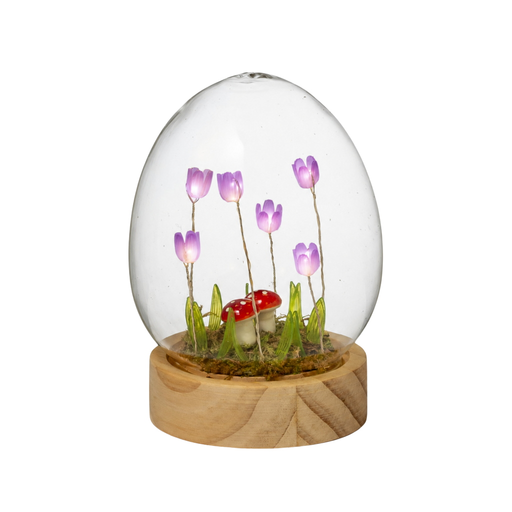 Flower Dell LED Glass Dome Light