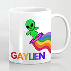 Gaylien Pride Mug Rainbow Alien