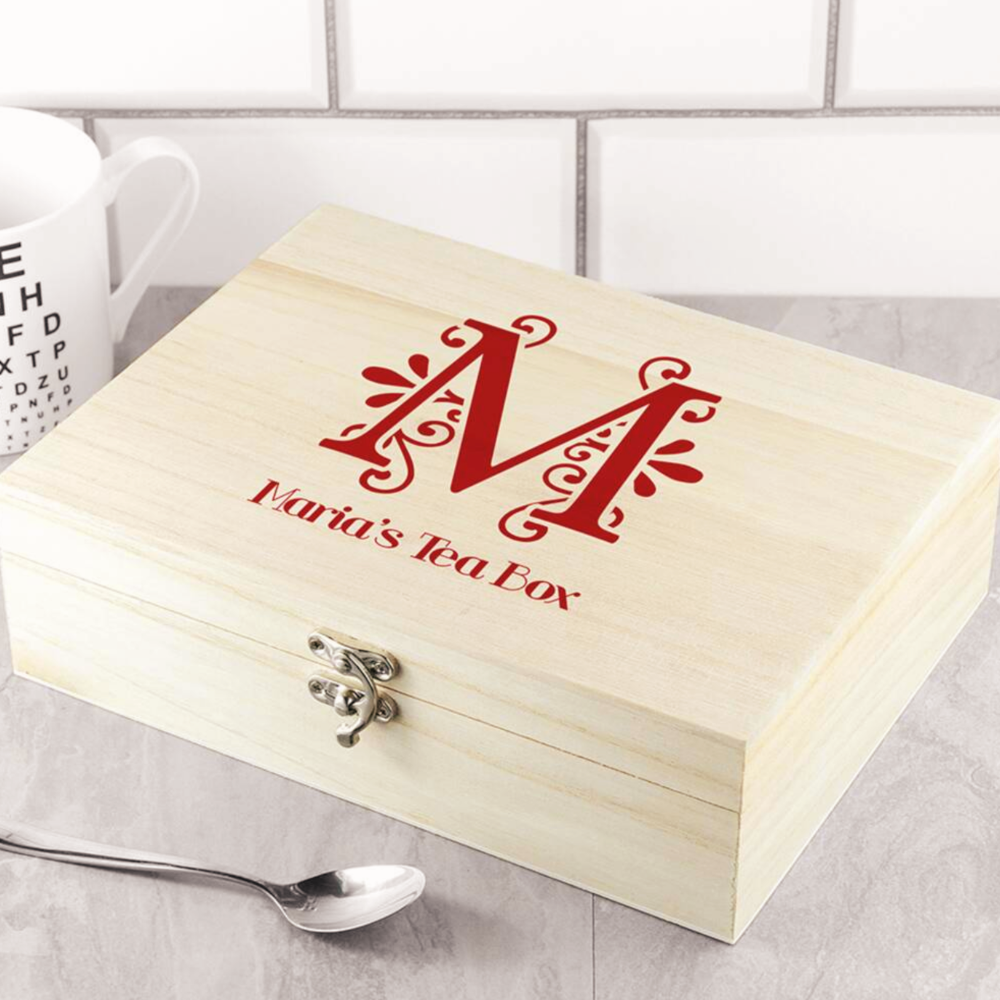 Personalised Monogrammed Tea Box with Fine Teas