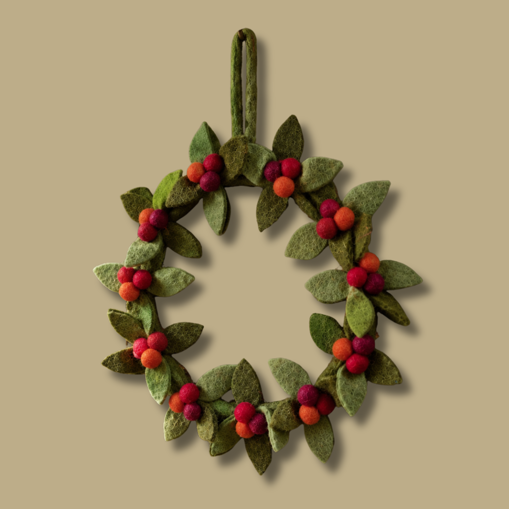 Handmade Felt Christmas Berry Wreath