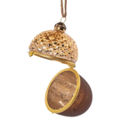 Opening Acorn Glass Christmas Bauble
