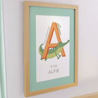 Personalised Animal Alphabet Print With Frame