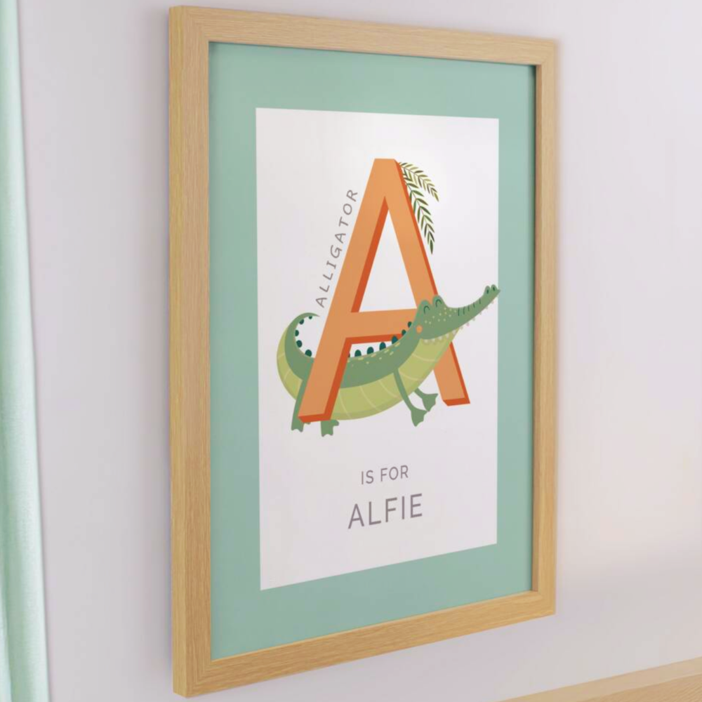 Personalised Animal Alphabet Print With Frame