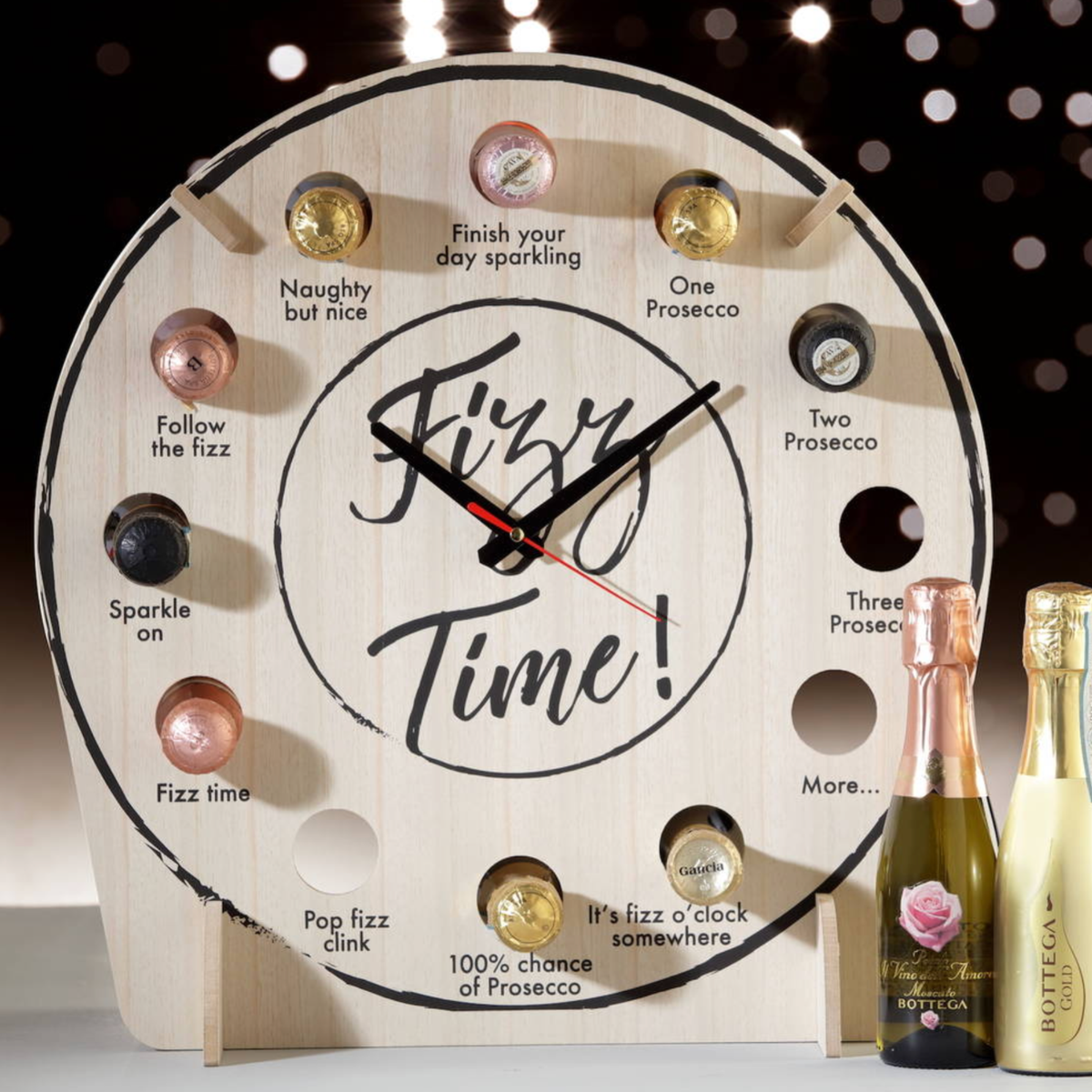 Prosecco O'Clock Advent Countdown Refillable Christmas Clock Calendar