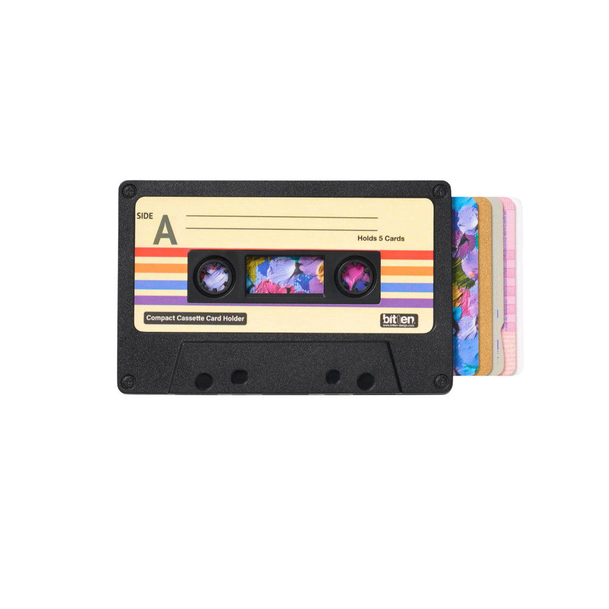 Black Cassette Card Holder Retro RFID Wallet