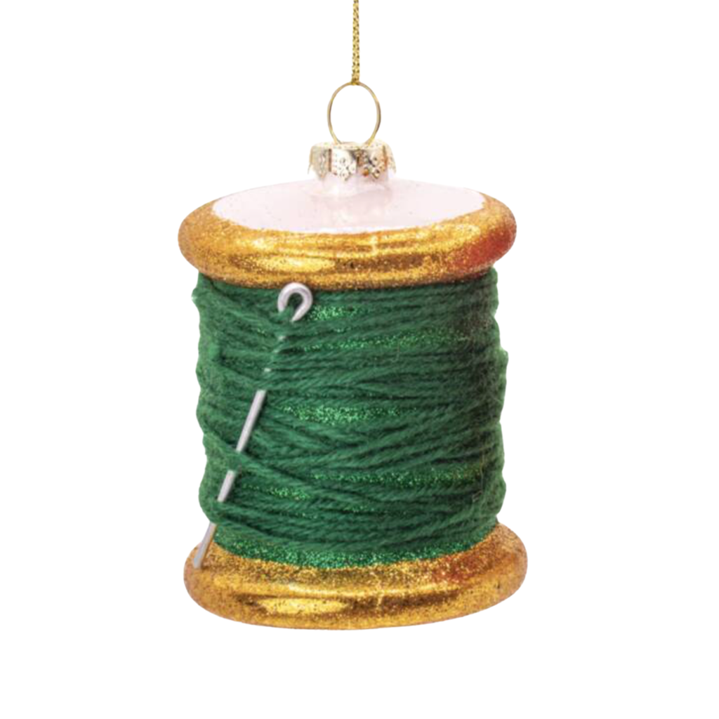 Thread Spool Glass Christmas Bauble