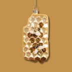 Bee Honeycomb Glass Christmas Bauble